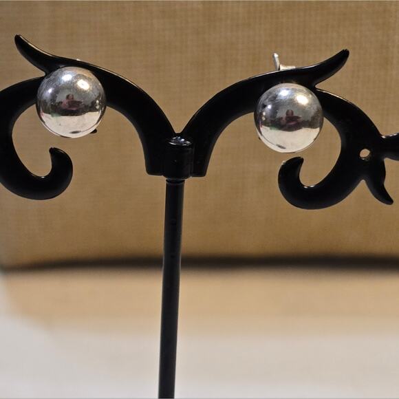 Silpada Sterling Silver Sphere Earrings Rare HTF - Picture 2 of 8